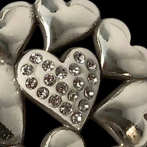 Brighton Large Heart Pendant Necklace Multiple Hearts Small Rhinestone Heart 18" - Picture 9 of 16